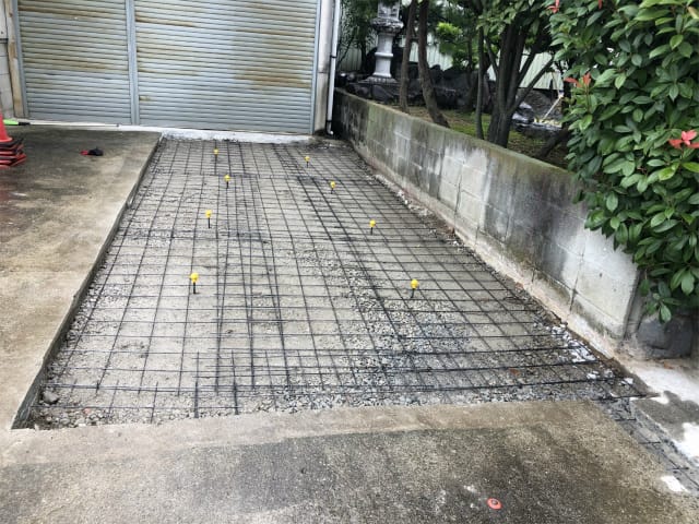 既存花壇撤去後コンクリート仕上げ　大阪市平野区